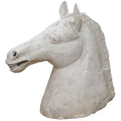 Large French Plaster Horse Head