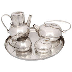 Christofle "Boule" Tea and Coffee Set Designed by Lino Sabattini, circa 1960