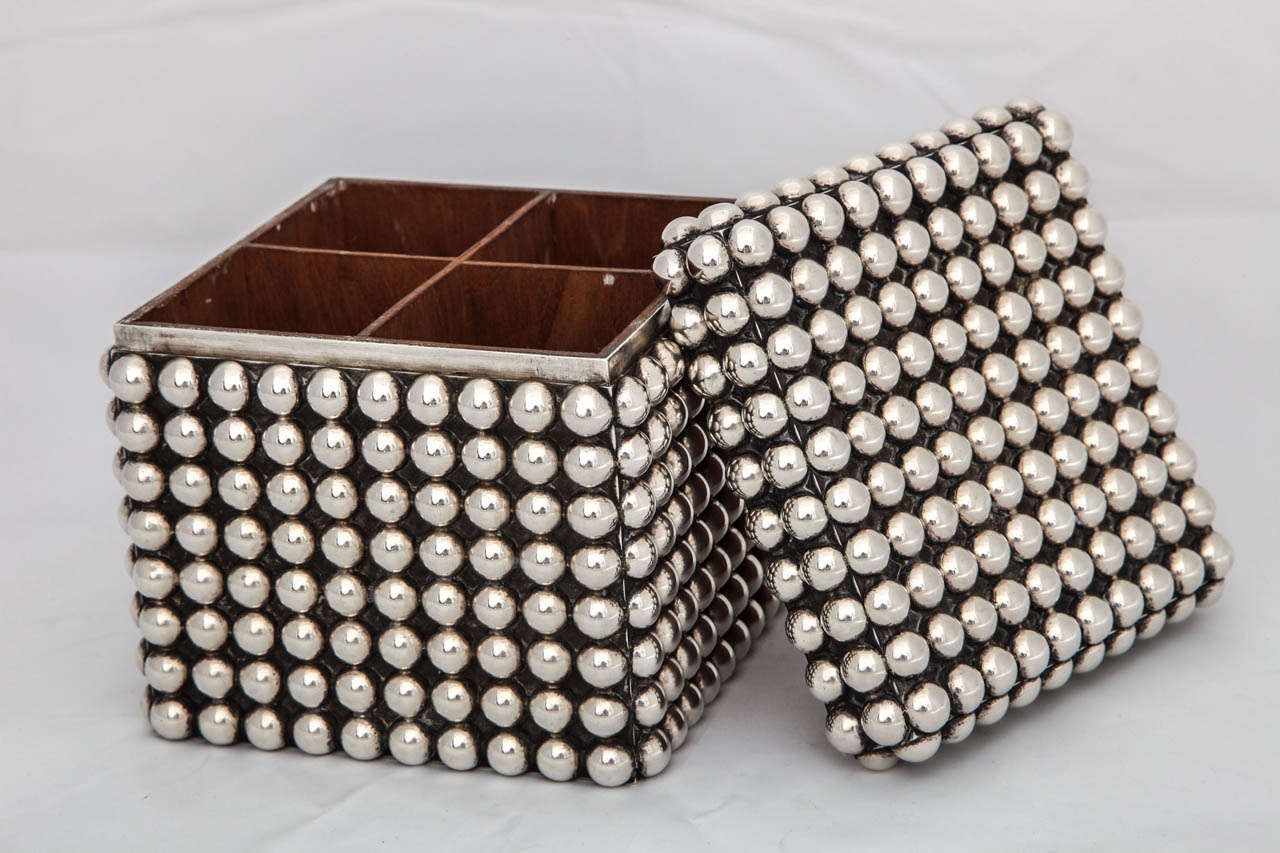Sterling Studded Humidor by Tane In Excellent Condition For Sale In New York, NY