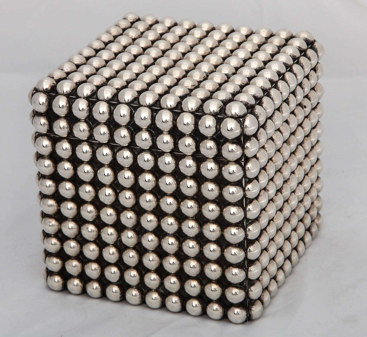 Cedar Sterling Studded Humidor by Tane For Sale