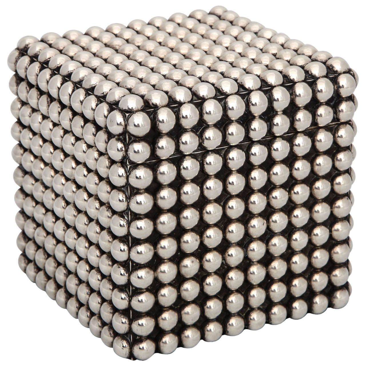 Sterling Studded Humidor by Tane For Sale