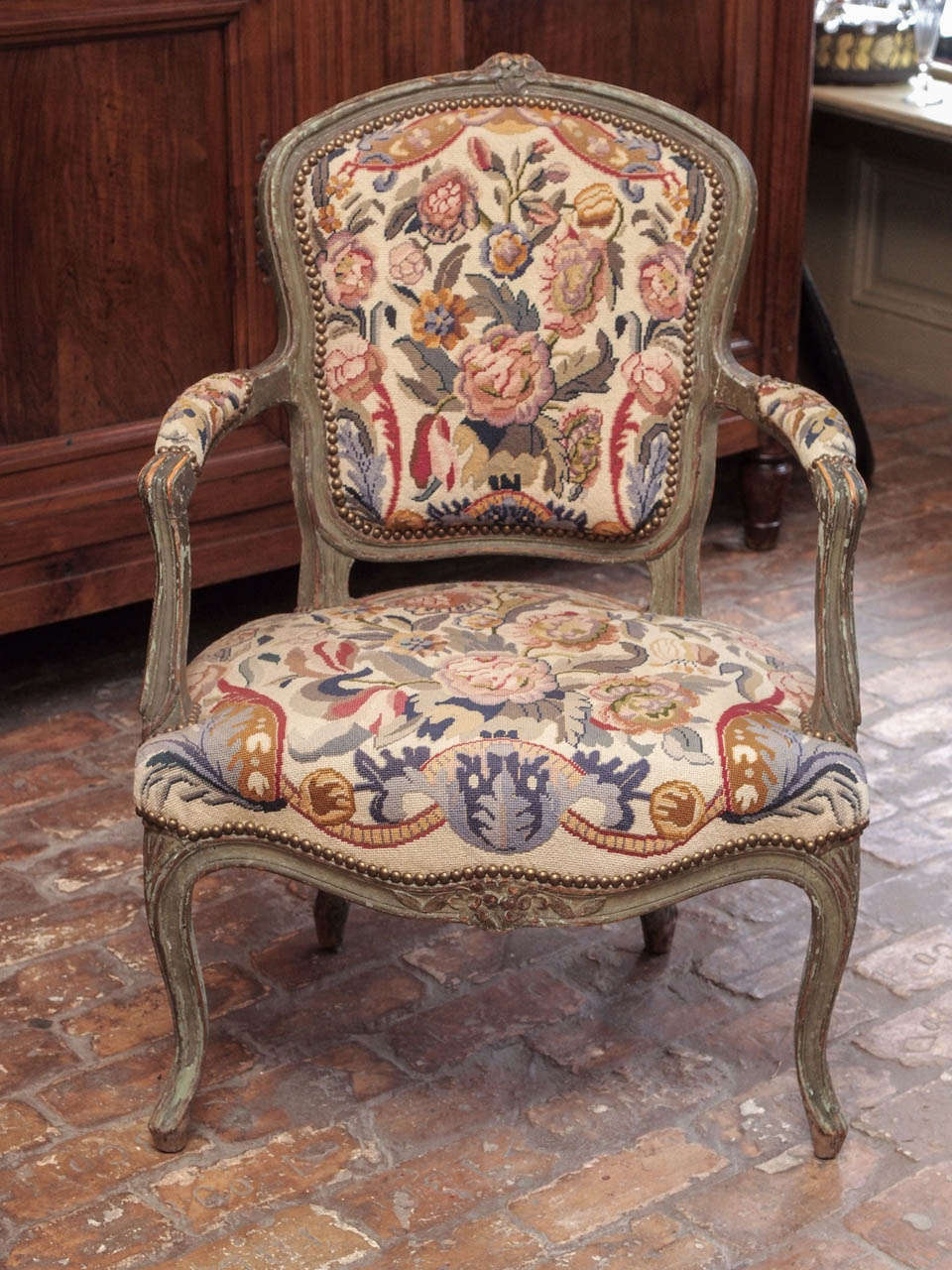 French Pair of Painted Louis XVI Period Fauteuils