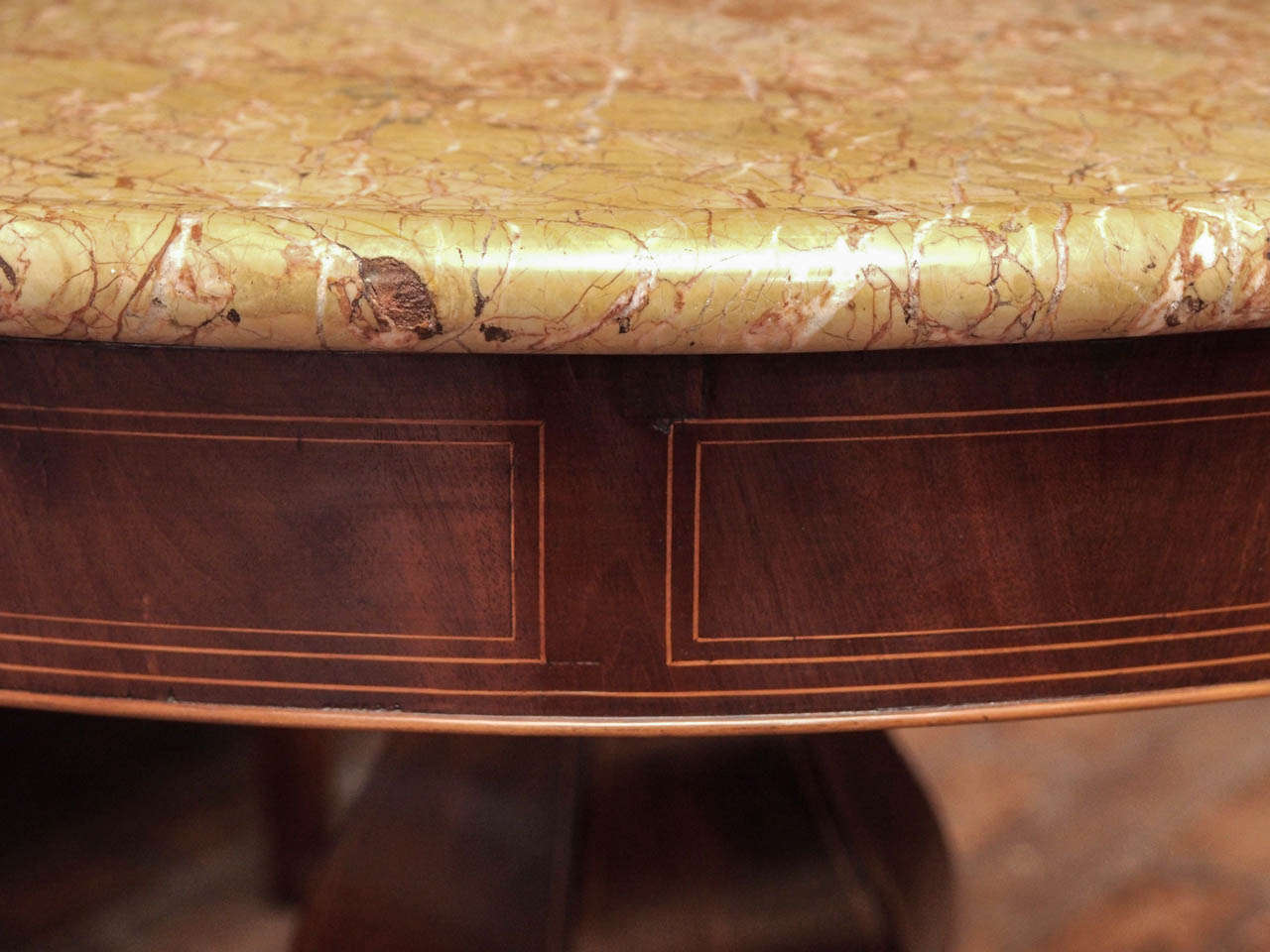 French Charles X Mahogany Gueridon with Unusual Marble Top In Good Condition In New Orleans, LA