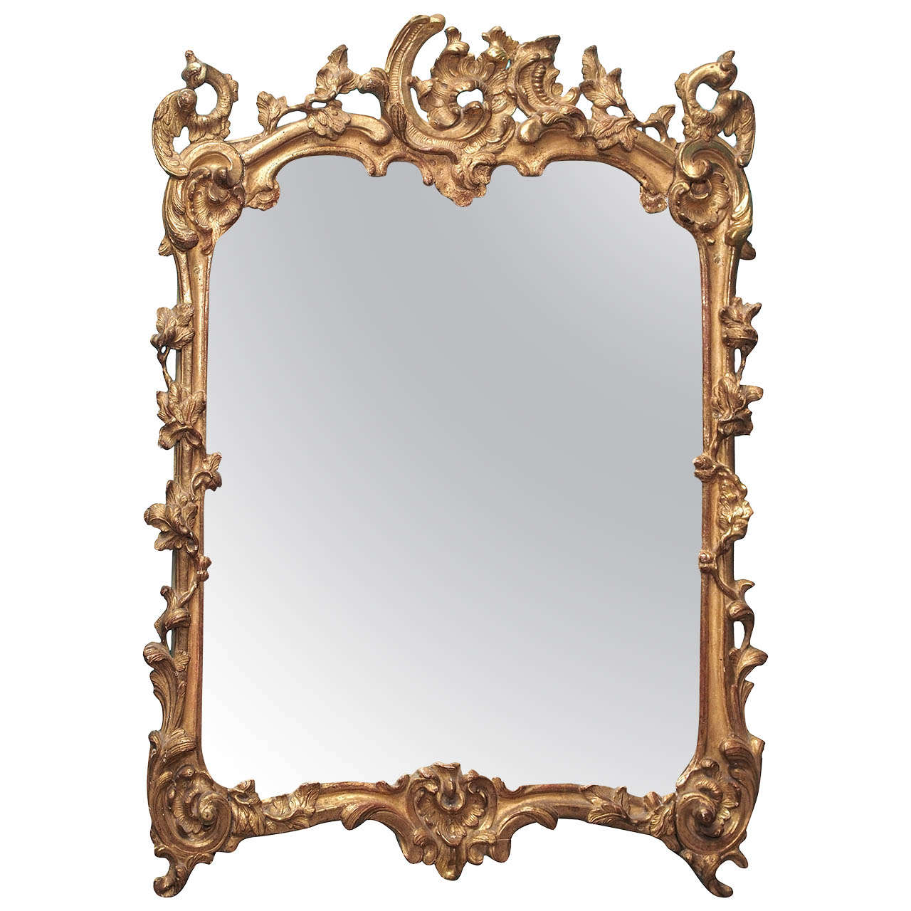Very Fine French Regence Period Gilded Mirror For Sale