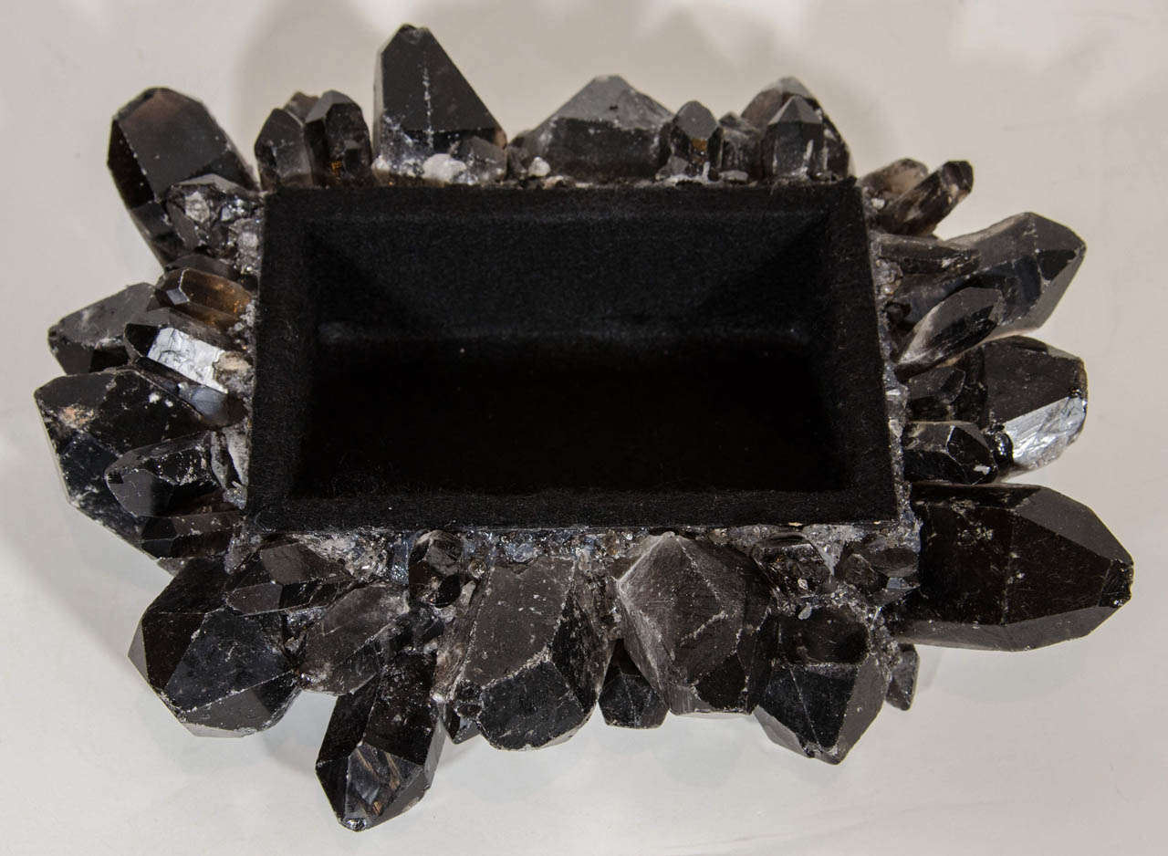 Brazilian Exquisite and Rare Black Quartz Crystal Decorative Box