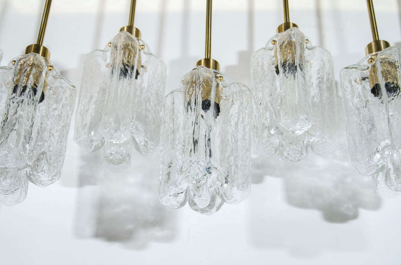 Granada Rectangular Suspended Ice Glass Chandelier by Kalmar 2