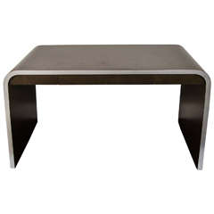 Mid-Century Modern Streamline Waterfall Desk and Console Table