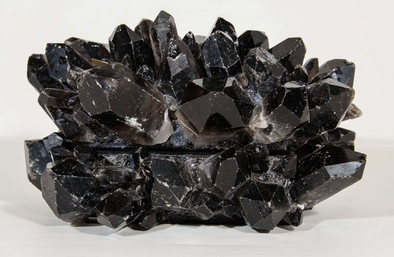 Exquisite and Rare Black Quartz Crystal Decorative Box at 1stDibs