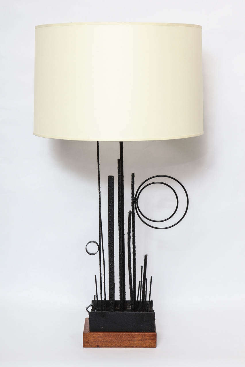 Italian Table Lamps Pair Mid Century Modern Abstract Expressionist  1950's For Sale