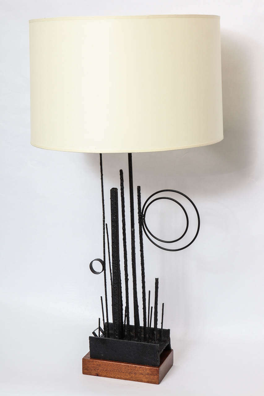 Mid-20th Century Table Lamps Pair Mid Century Modern Abstract Expressionist  1950's For Sale