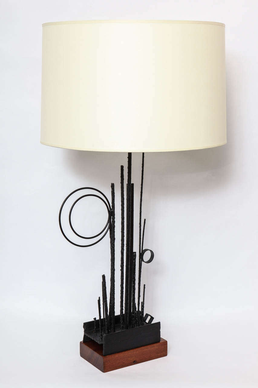 Table Lamps Pair Mid Century Modern Abstract Expressionist  1950's For Sale 3
