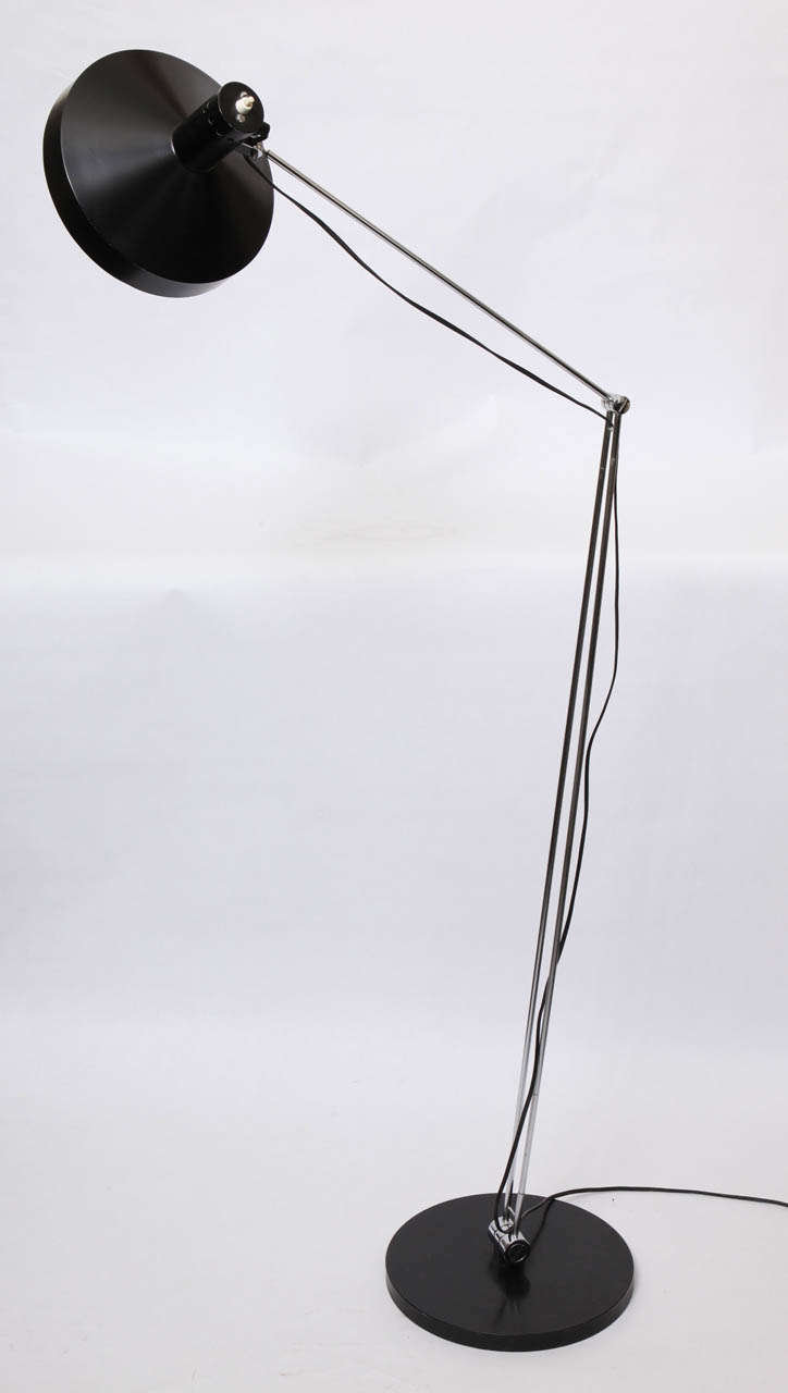  Rico & Rosemary Battensweller Floor Lamp Articulated Switzerland 1950's For Sale 1