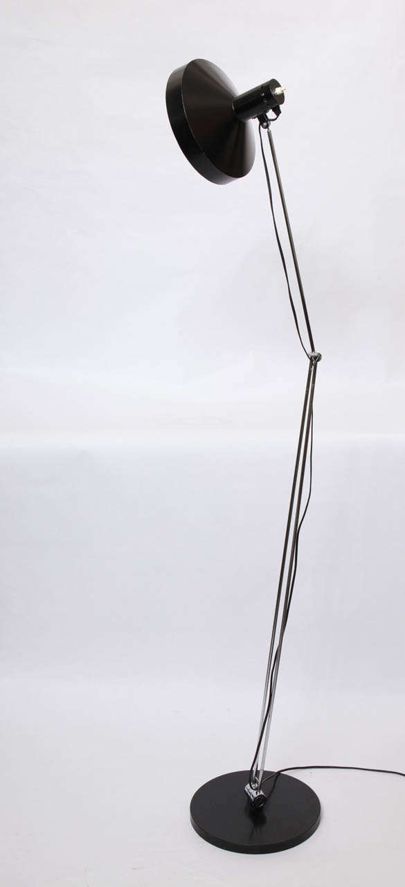 Rico & Rosemary Battensweller Floor Lamp Articulated Switzerland 1950's For Sale 3