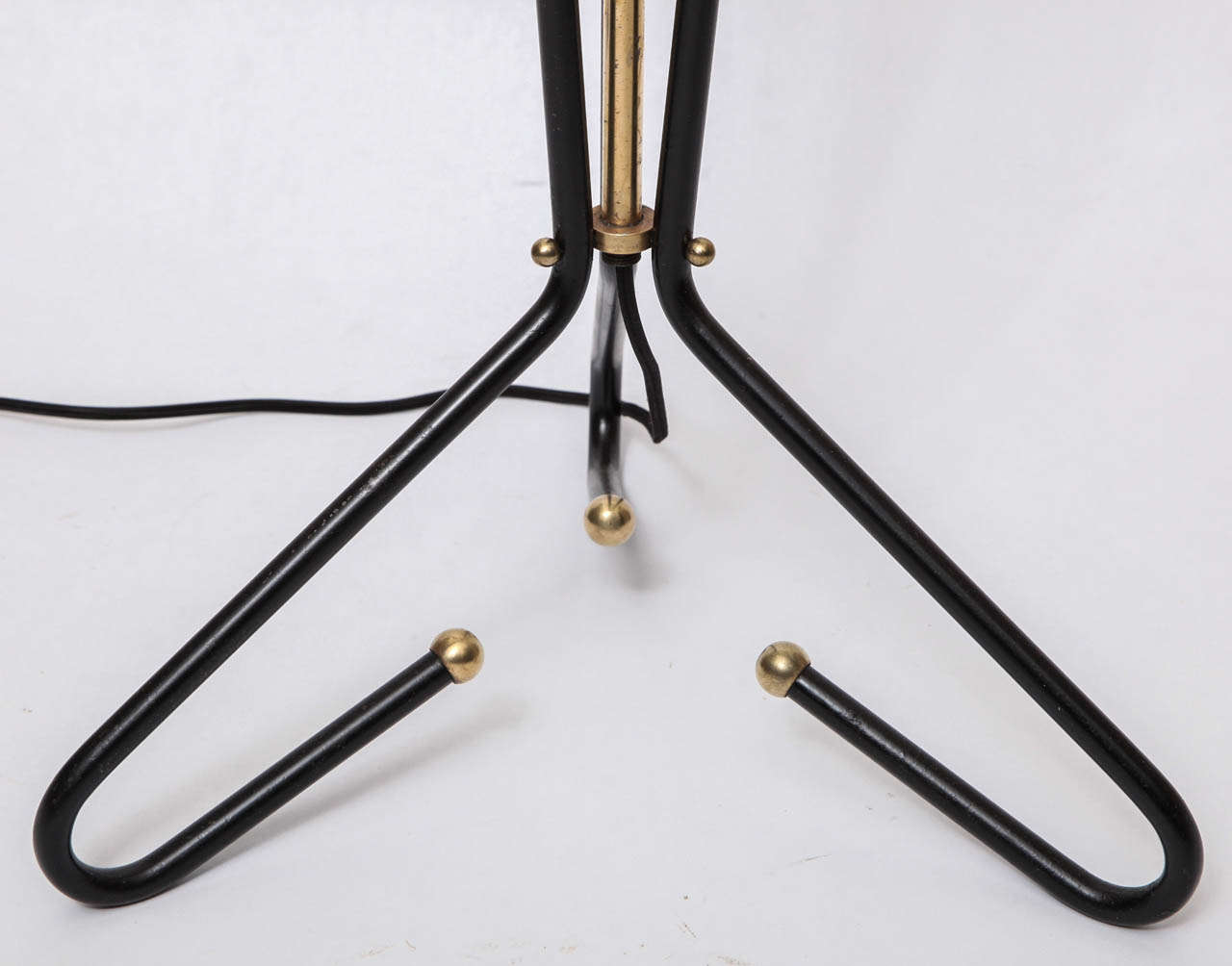 American A 1940's  Art Moderne Brass And Iron Floor Lamp