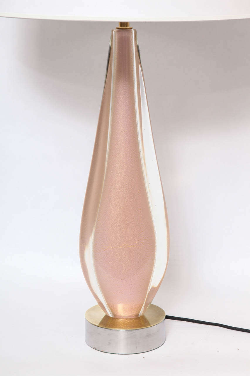 Mid-Century Modern 1950s Italian Art Glass Table Lamp by Seguso