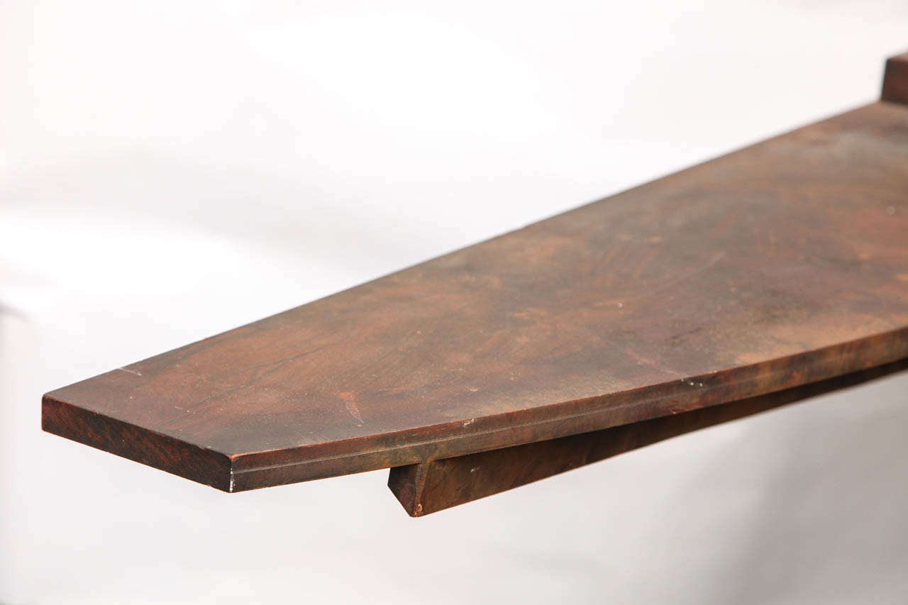 1950s Architectural Console Crafted of Wood with Faux Patinated Iron Finish For Sale 2