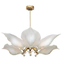 1960s Italian Art Glass Chandelier by Franco Luce