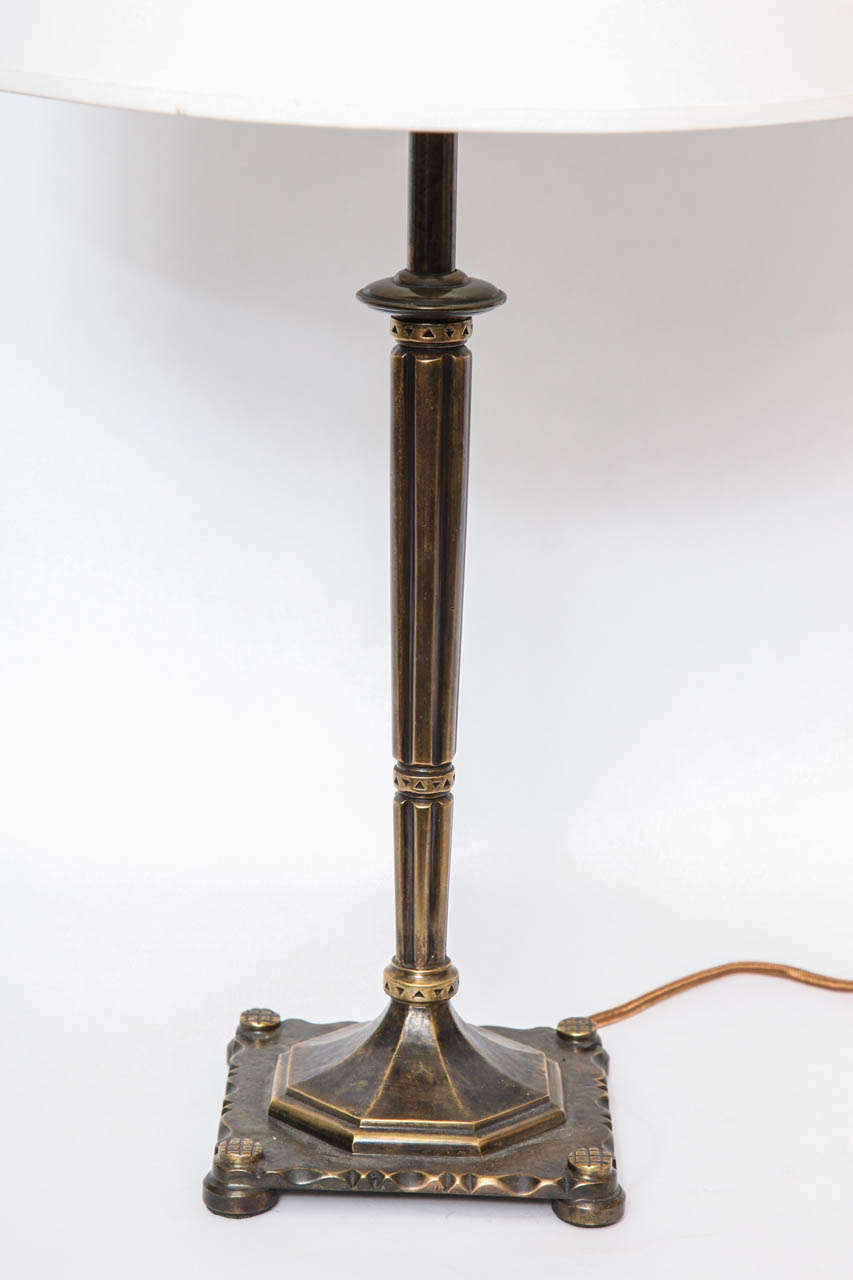 American 1920s Art Deco Table Lamp Signed Oscar Bach