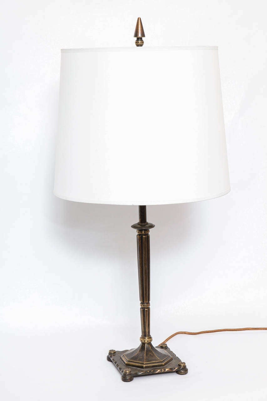 1920s Art Deco Table Lamp Signed Oscar Bach In Excellent Condition In New York, NY