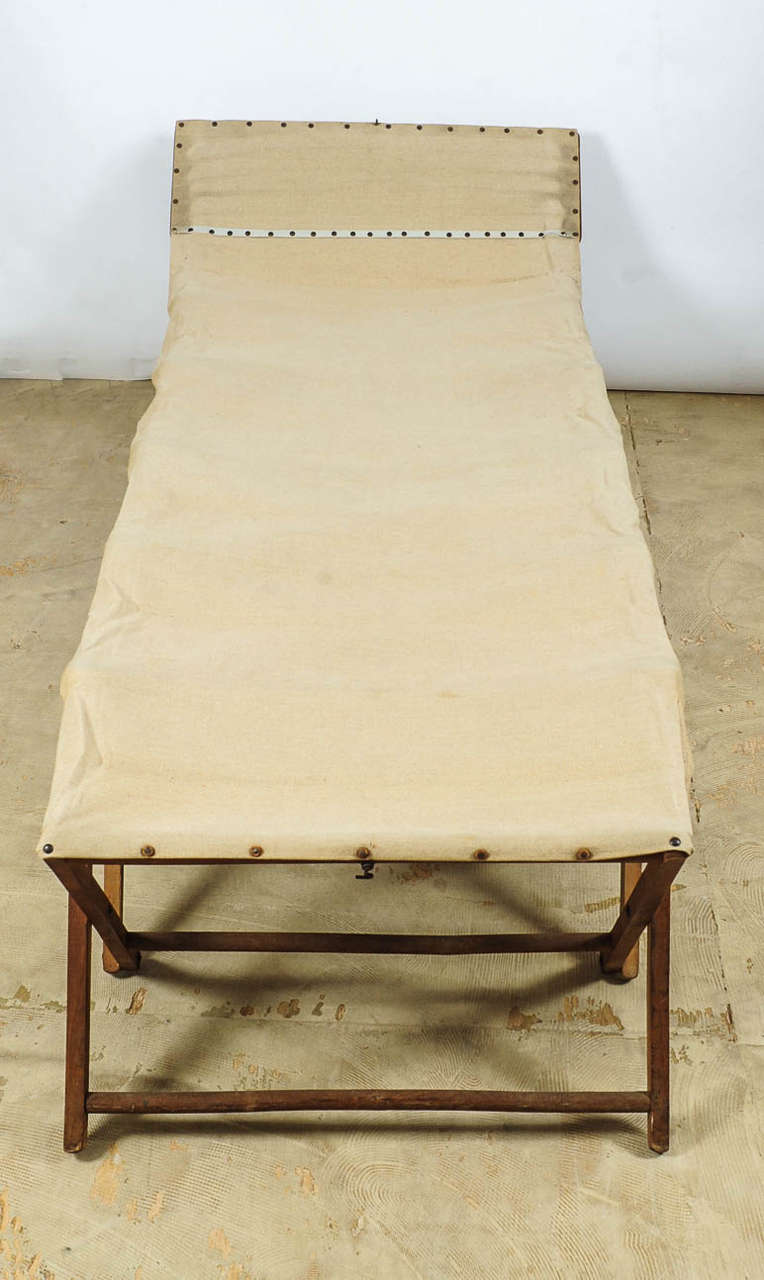 Canvas Rare Lounge Chair in the Style of Bauletto by Piero de Longhi