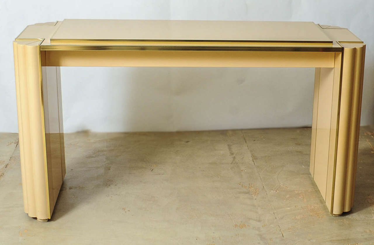 Mid-Century Modern Table à manger Hollywood Regency d'Alain Delon pour Maison Jansen, France en vente