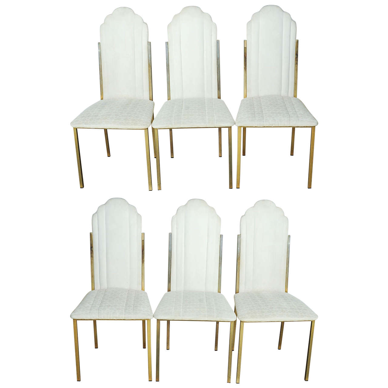 Set of Six Hollywood Regency Dining Chairs by Alain Delon for Maison Jansen