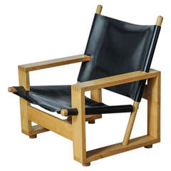 Wooden 'Block Chair' by Ate van Apeldoorn