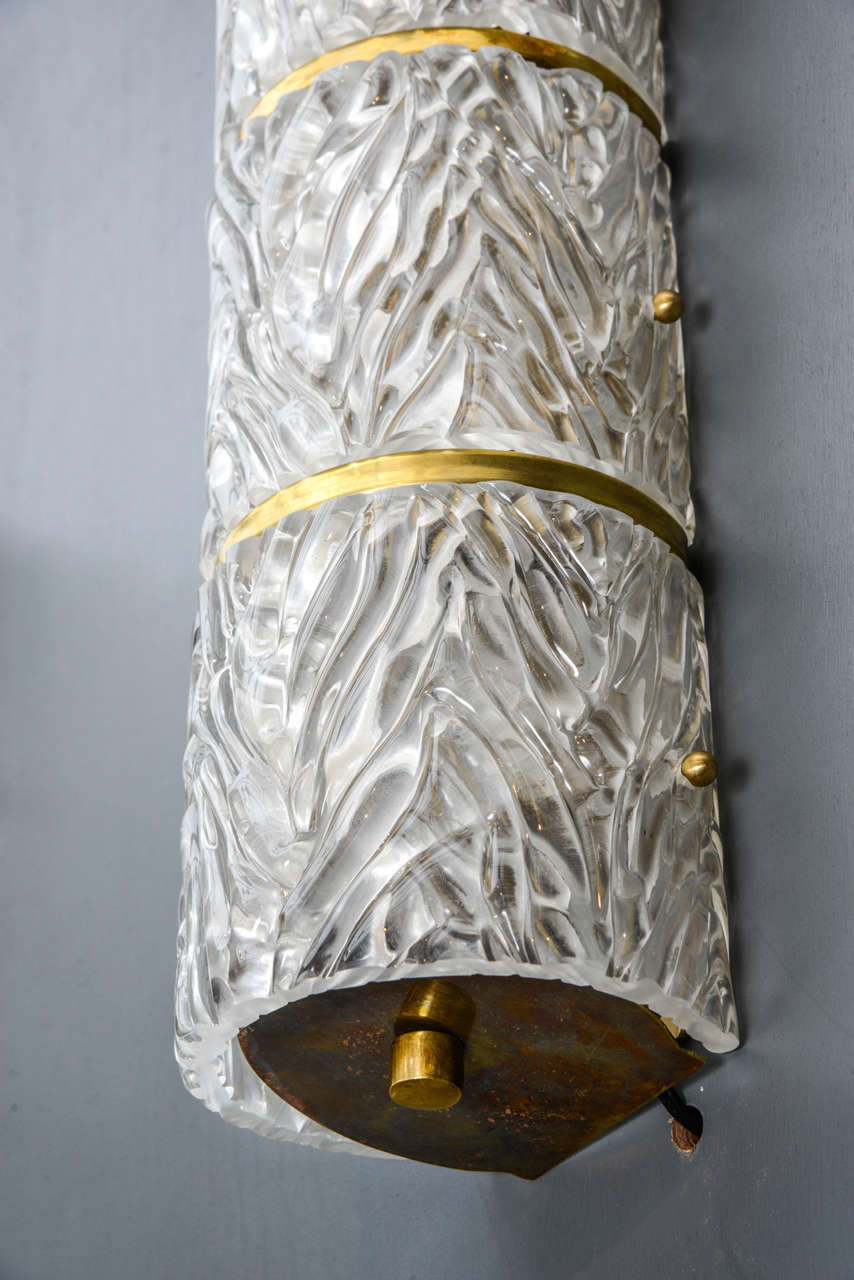 Brass Murano Glass Wall Sconces