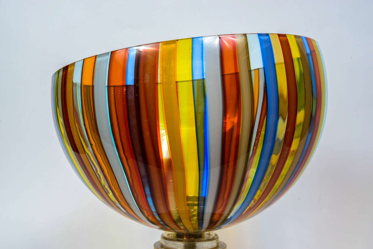 Italian Colorful Pair of Murano Glass Lamps