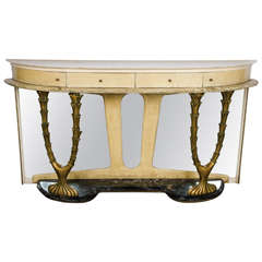 1940s Italian Console Table in Parchment 12