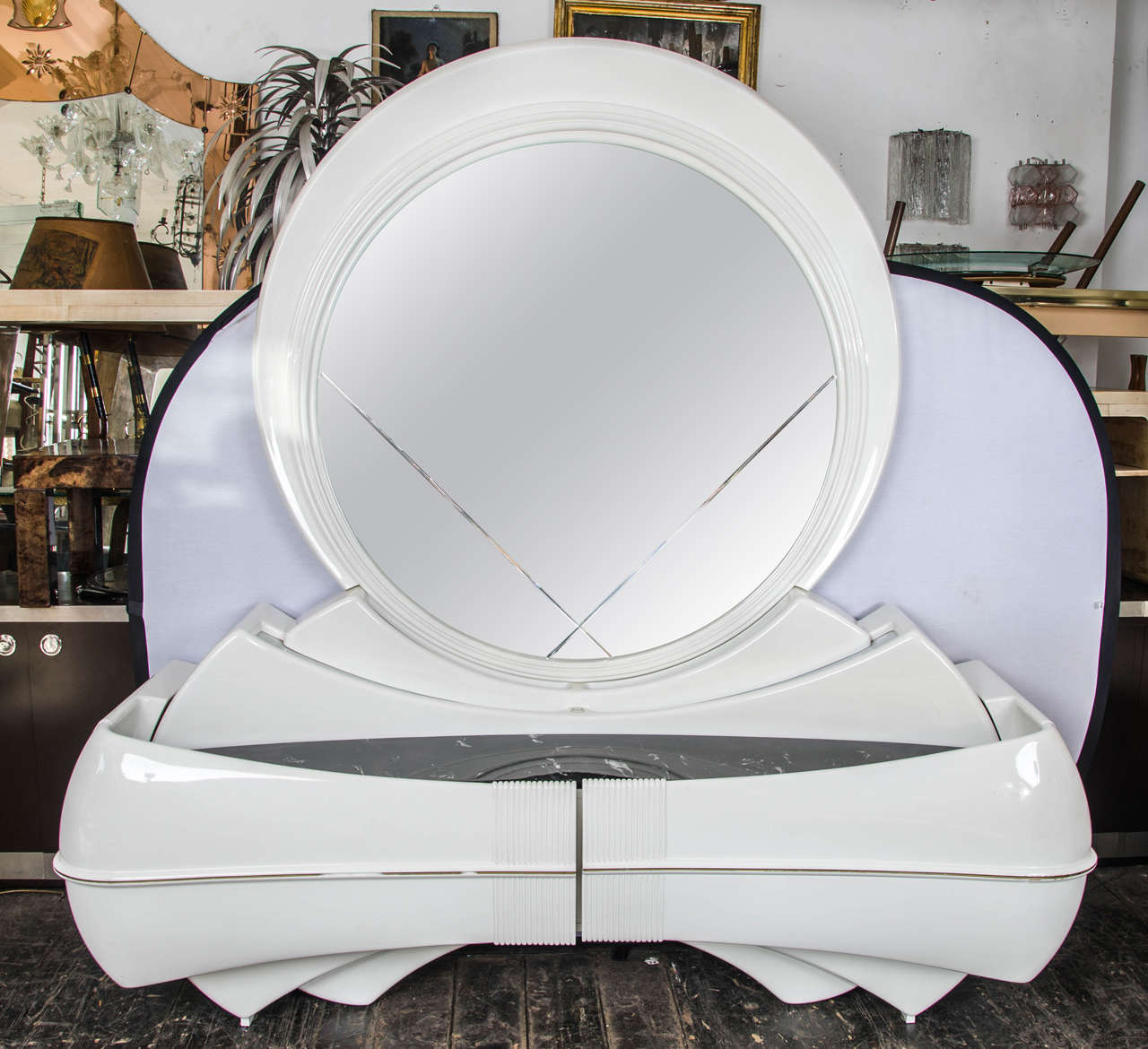 Large Italian 70's Neo Baroque style dressing table