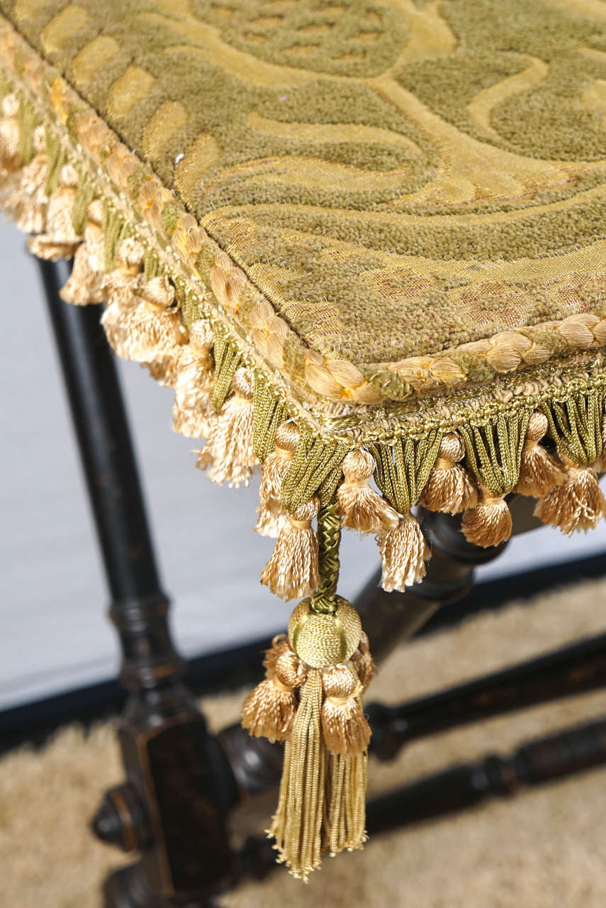French Napoleon III Fabric Covered Folding Table In Excellent Condition In Hudson, NY