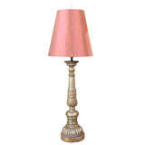 Late 19th Century Hand Carved Candlestick as Lamp