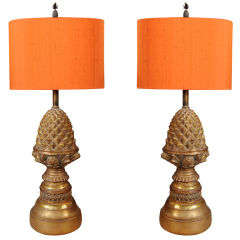 Pair, Borgehese Pineapple Lamps