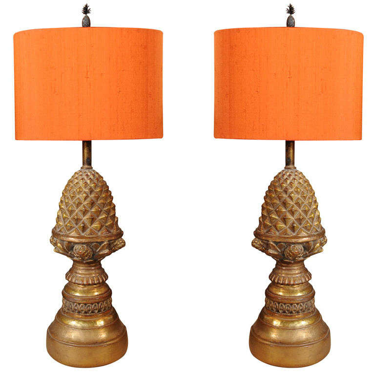 Pair, Borgehese Pineapple Lamps