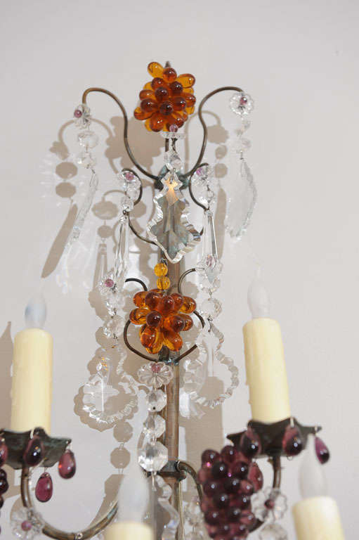 Pair of French Five-Light Three-Tier Sconces For Sale 3