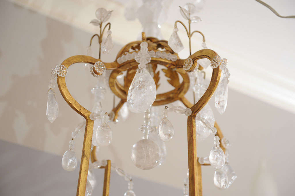 Grand Scale French Eight Arm Gilt Bronze Rock Crystal Chandelier 1