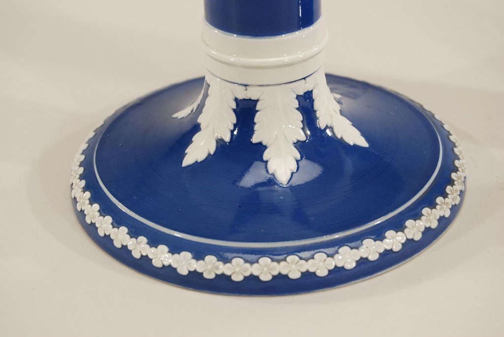 Pair of English Wedgwood-Style Porcelain Candlesticks 2