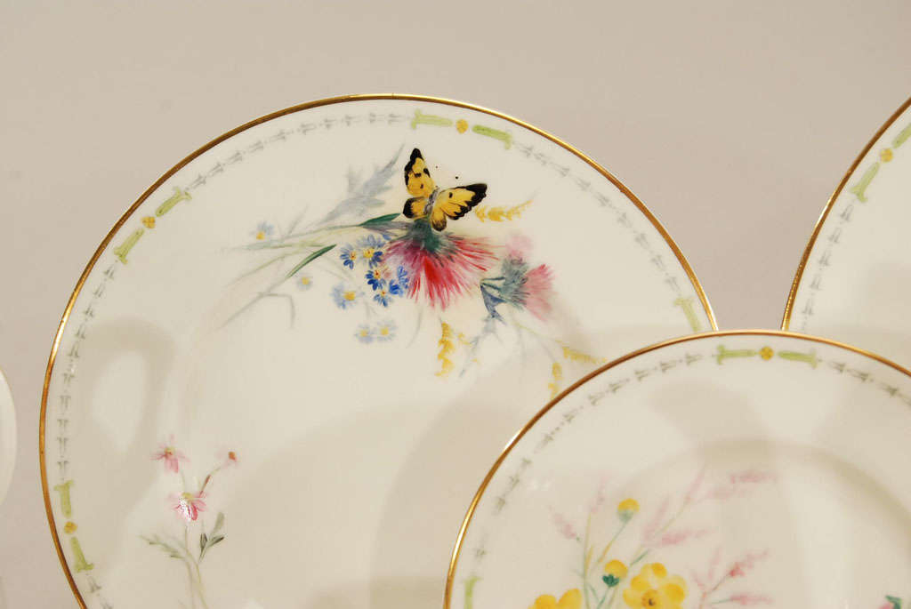 Royal Worcester Multi-Color Hand-Painted Enamel Breakfast Service for Two For Sale 2