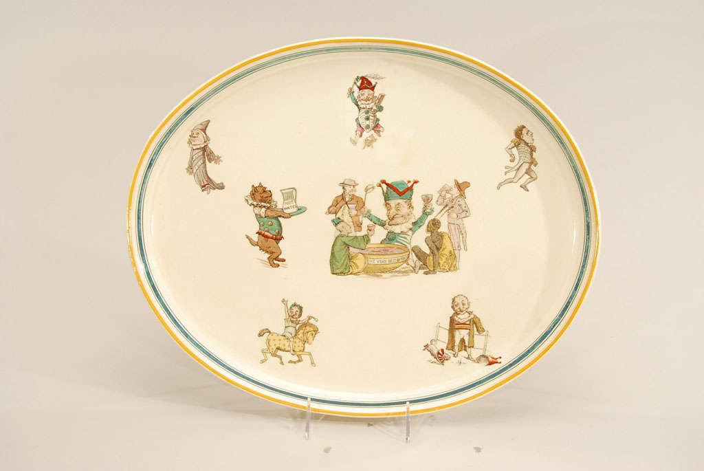 This large creamware tray or platter is made by Wedgwood depicting everything 