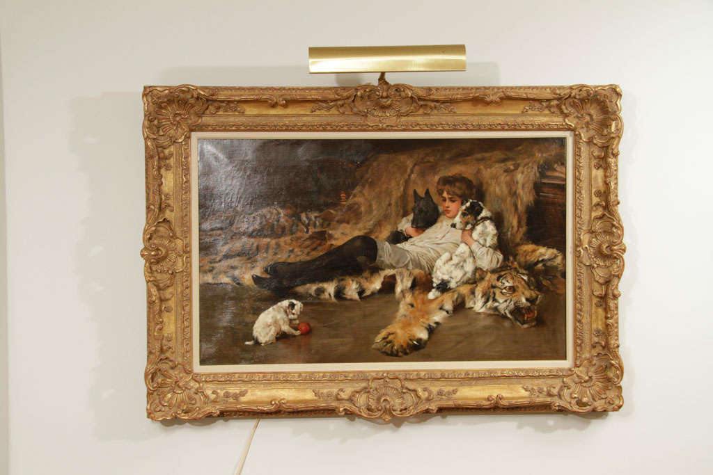 "After the ball" oil on canvas Signed Arthur Wardle