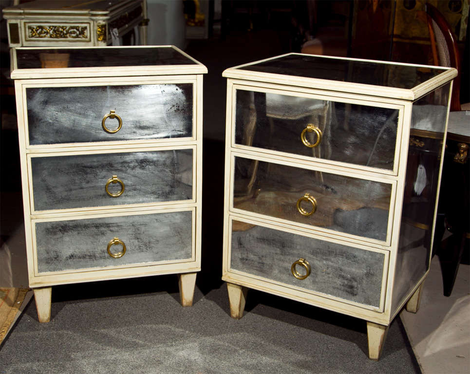Pair of Three Drawer Milar Chests / Nightstands