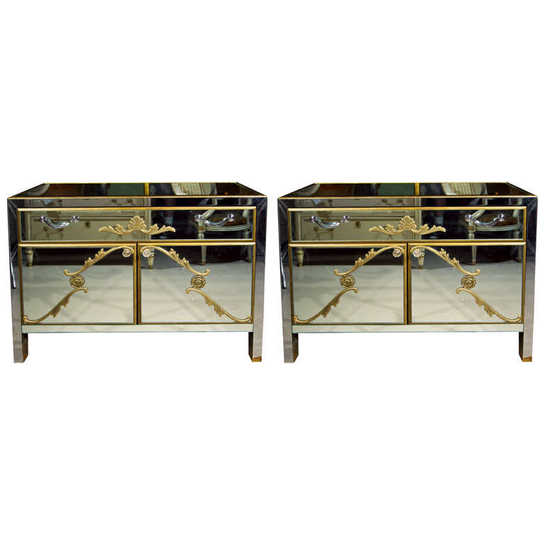 Pair of Vintage Mirrored Dressers