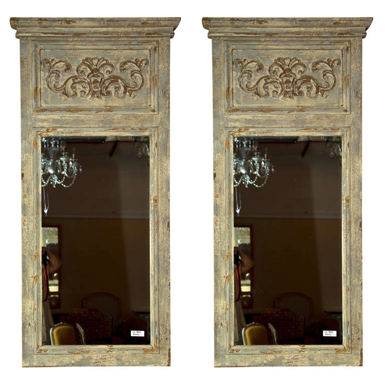 Pair of Swedish Gustavian Style Trumeau Mirrors
