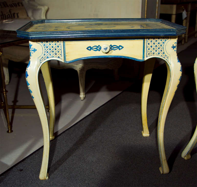 Pair of Painted French Side Tables In Good Condition In Stamford, CT