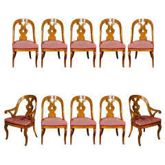 Set of 10 Art Deco Style Dining Chairs