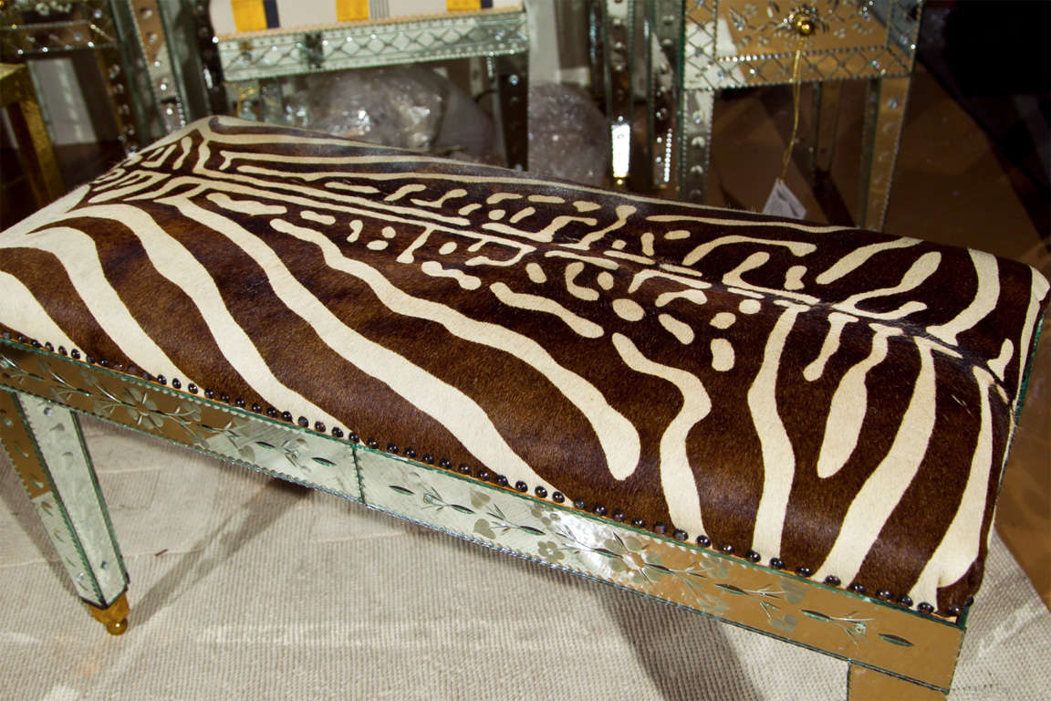 Contemporary Zebra Bench