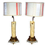 Pair of Table Lamps w/ Ivory Tusks