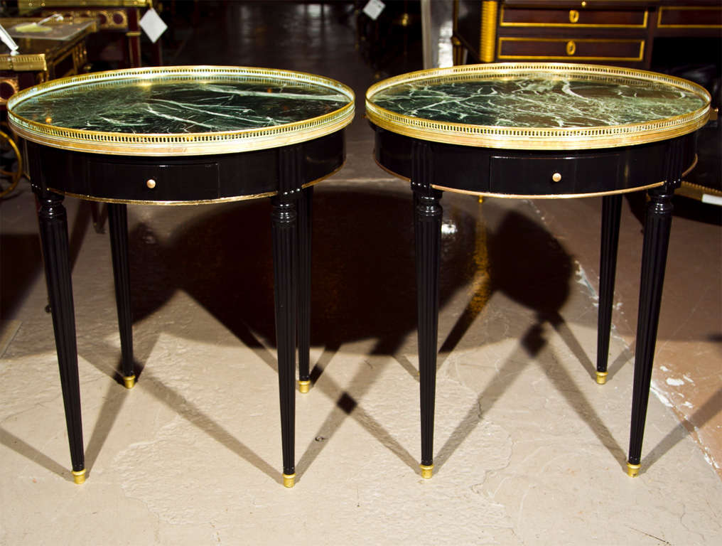 Pair of French Louis XVI Style Bouillotte Tables by Jansen