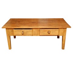 Antique French coffee table with two drawers